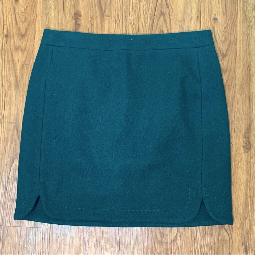 Shirttail Wool Mini Skirt